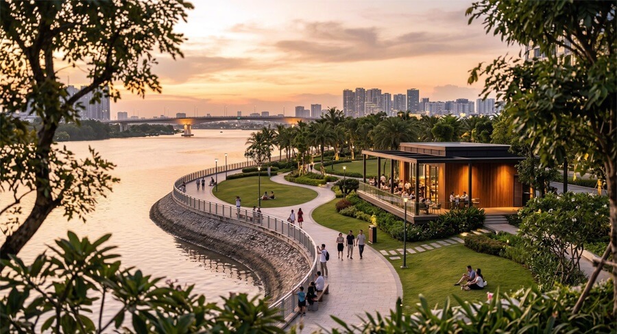 Nghỉ dưỡng ven sông luôn là một trong những không gian đáng sống nhất