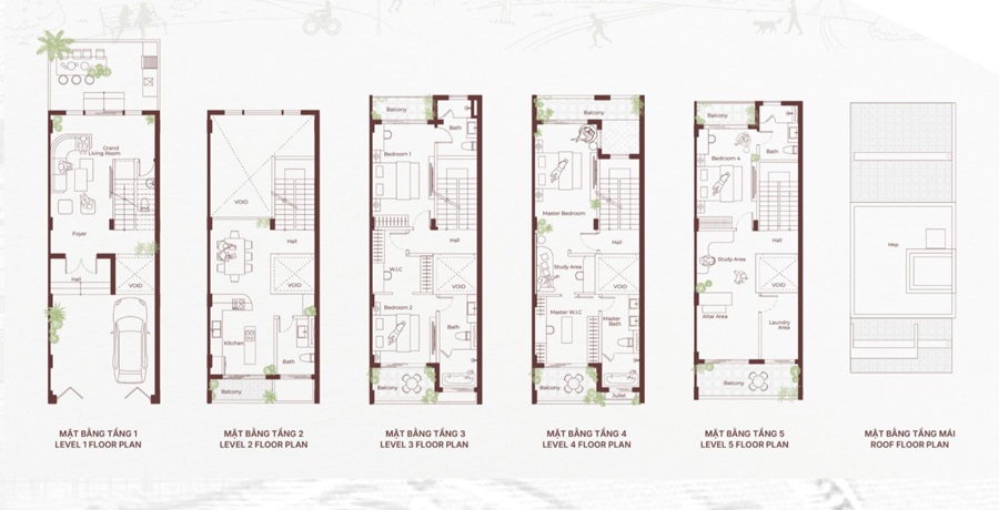 Mặt bằng thiết kế khu Town dự án ANmaison Hải Phòng
