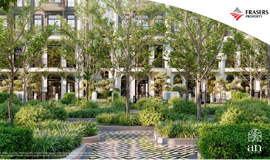 Không gian xanh tại các khi Shophouse 2 mặt tiền